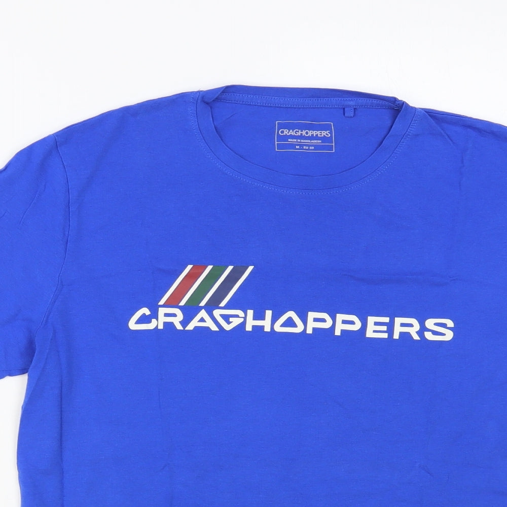 Craghoppers Mens Blue Cotton T-Shirt Size M Crew Neck