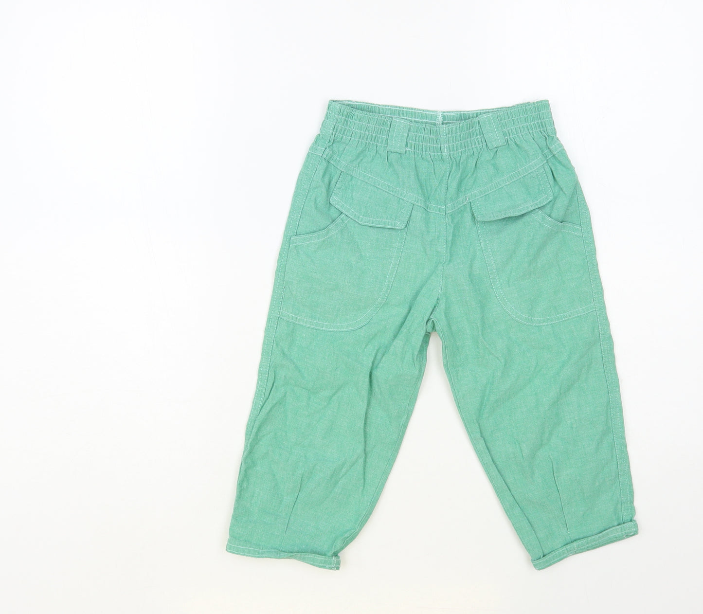 Chicco Boys Green Cotton Jogger Trousers Size 2 Years Regular Pullover