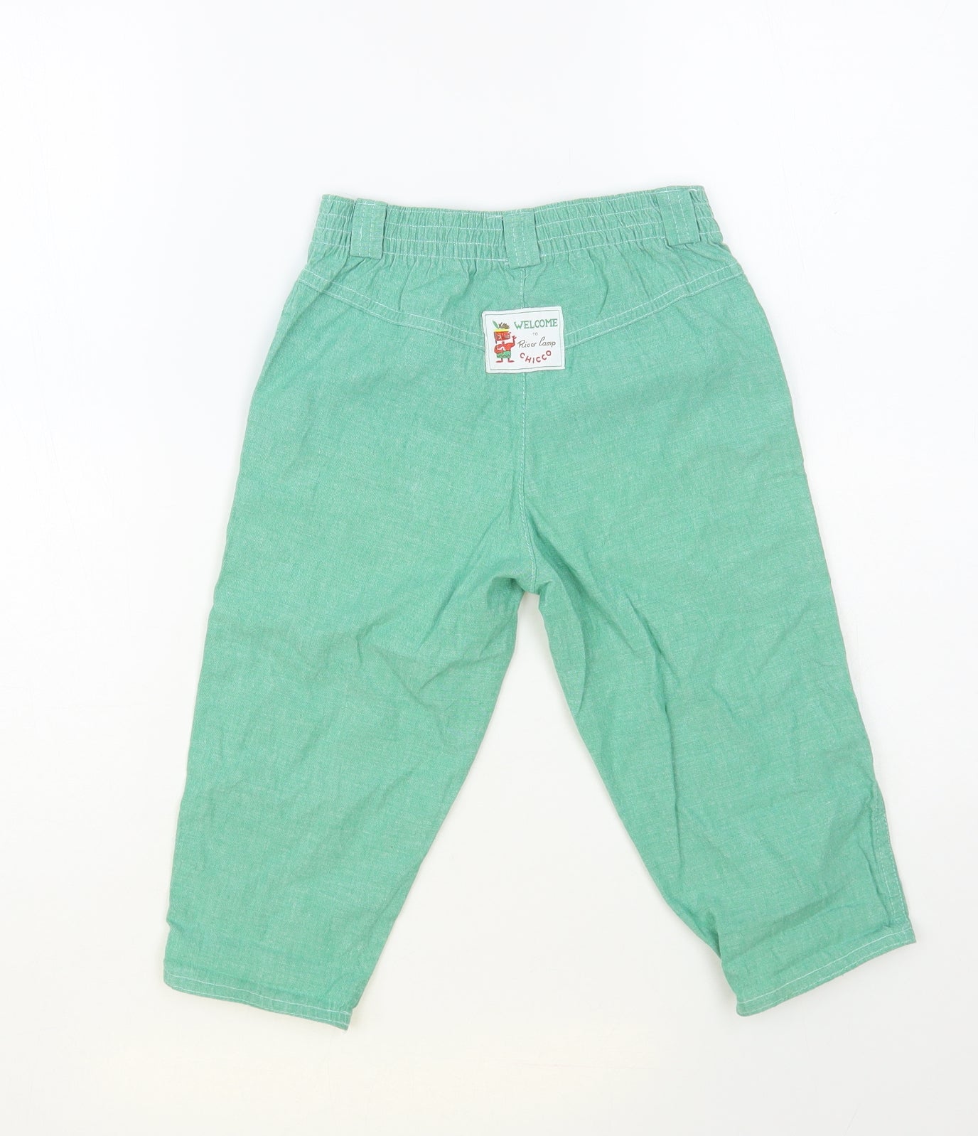 Chicco Boys Green Cotton Jogger Trousers Size 2 Years Regular Pullover