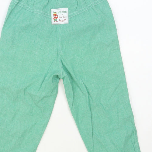 Chicco Boys Green Cotton Jogger Trousers Size 2 Years Regular Pullover