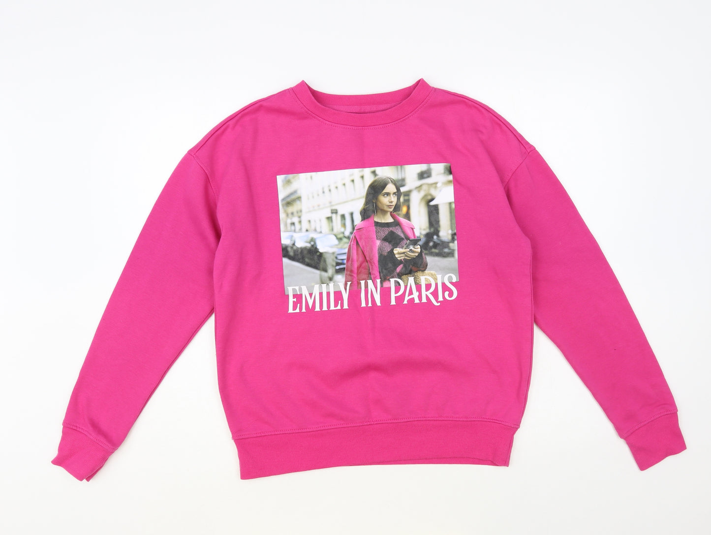 Primark Womens Pink Polyester Pullover Sweatshirt Size 6 Pullover - Emily In Paris