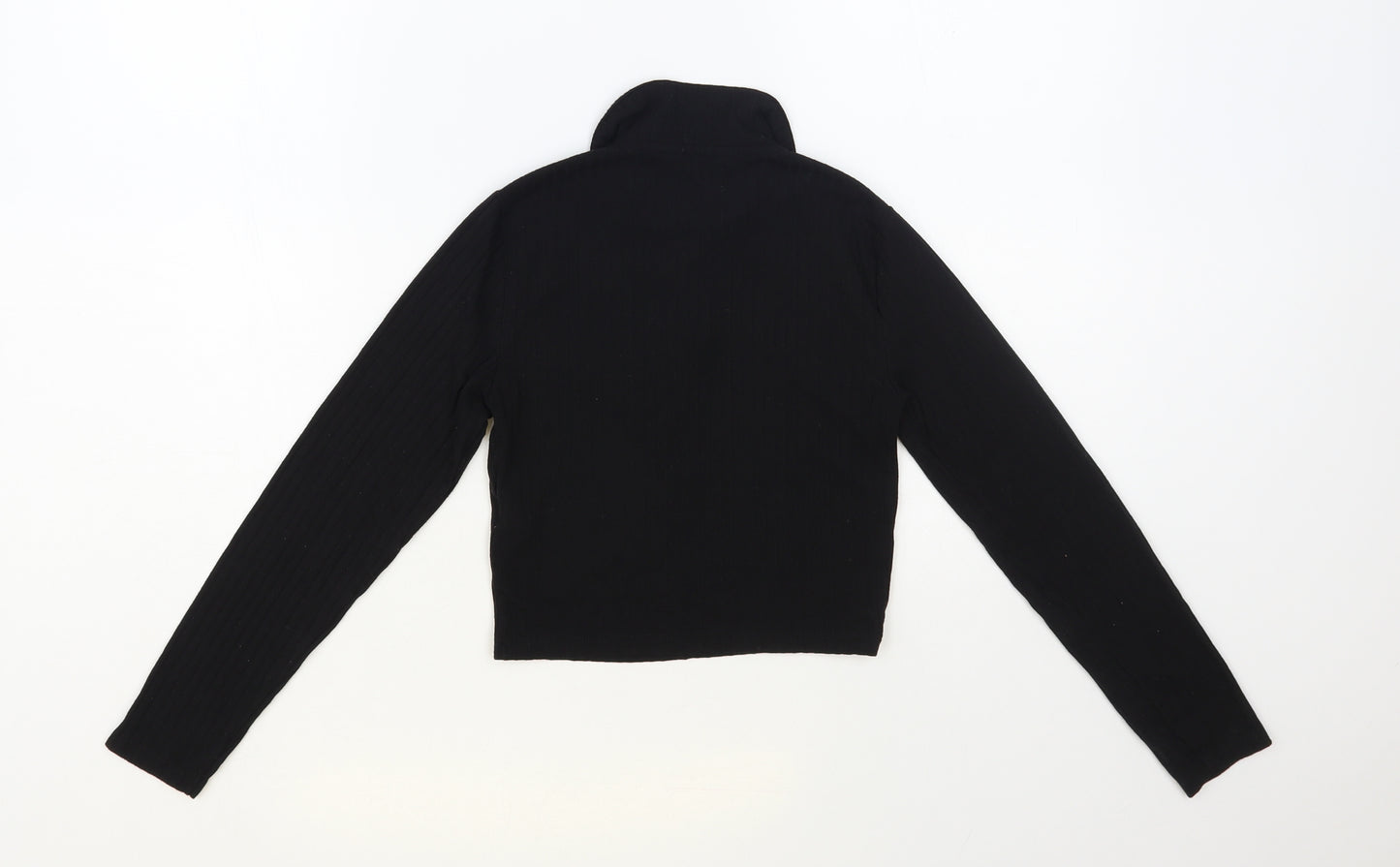 New Look Girls Black Polyester Basic Polo Size 10-11 Years Collared Button