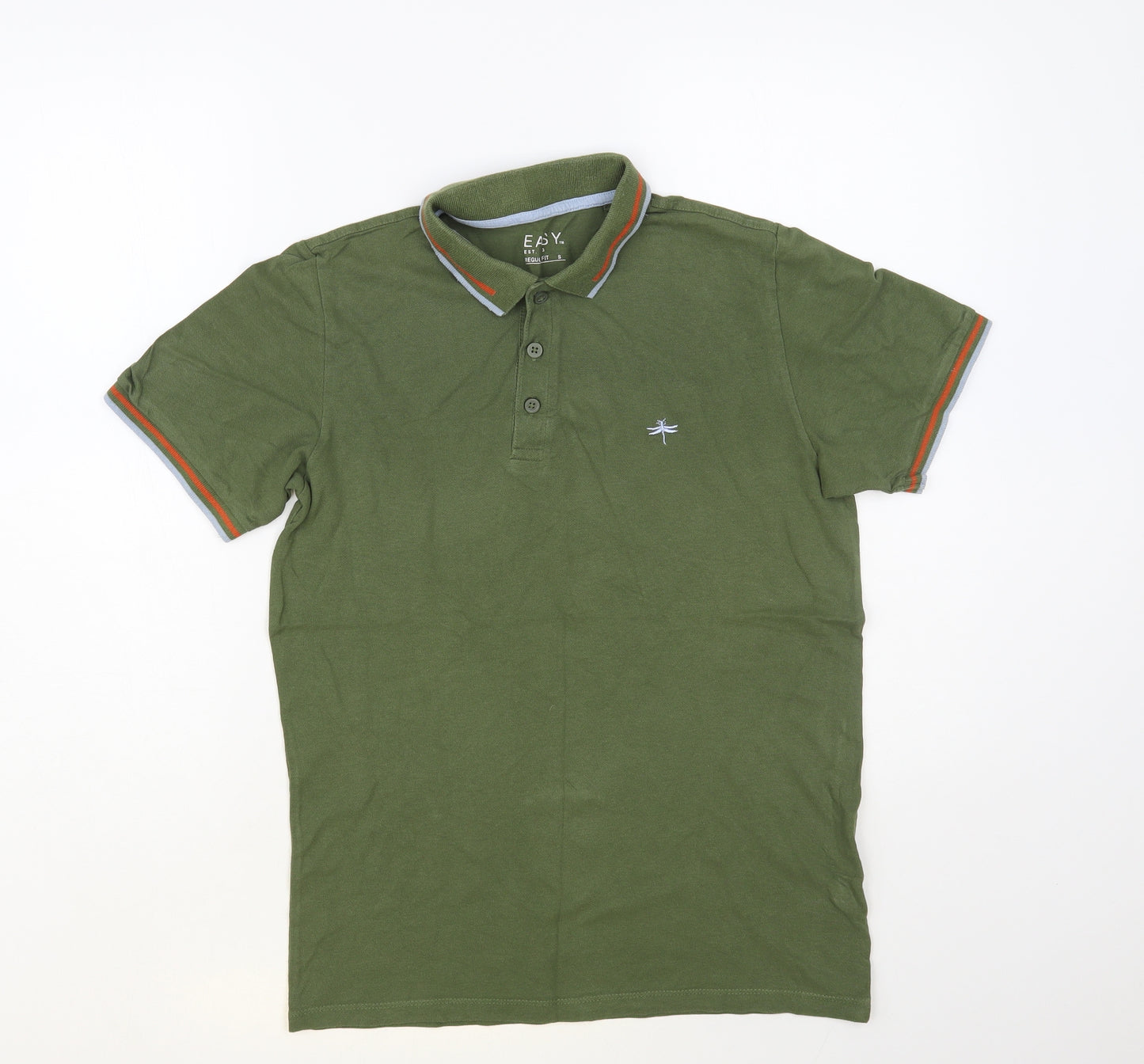 Matalan Mens Green Cotton Polo Size S Collared Button