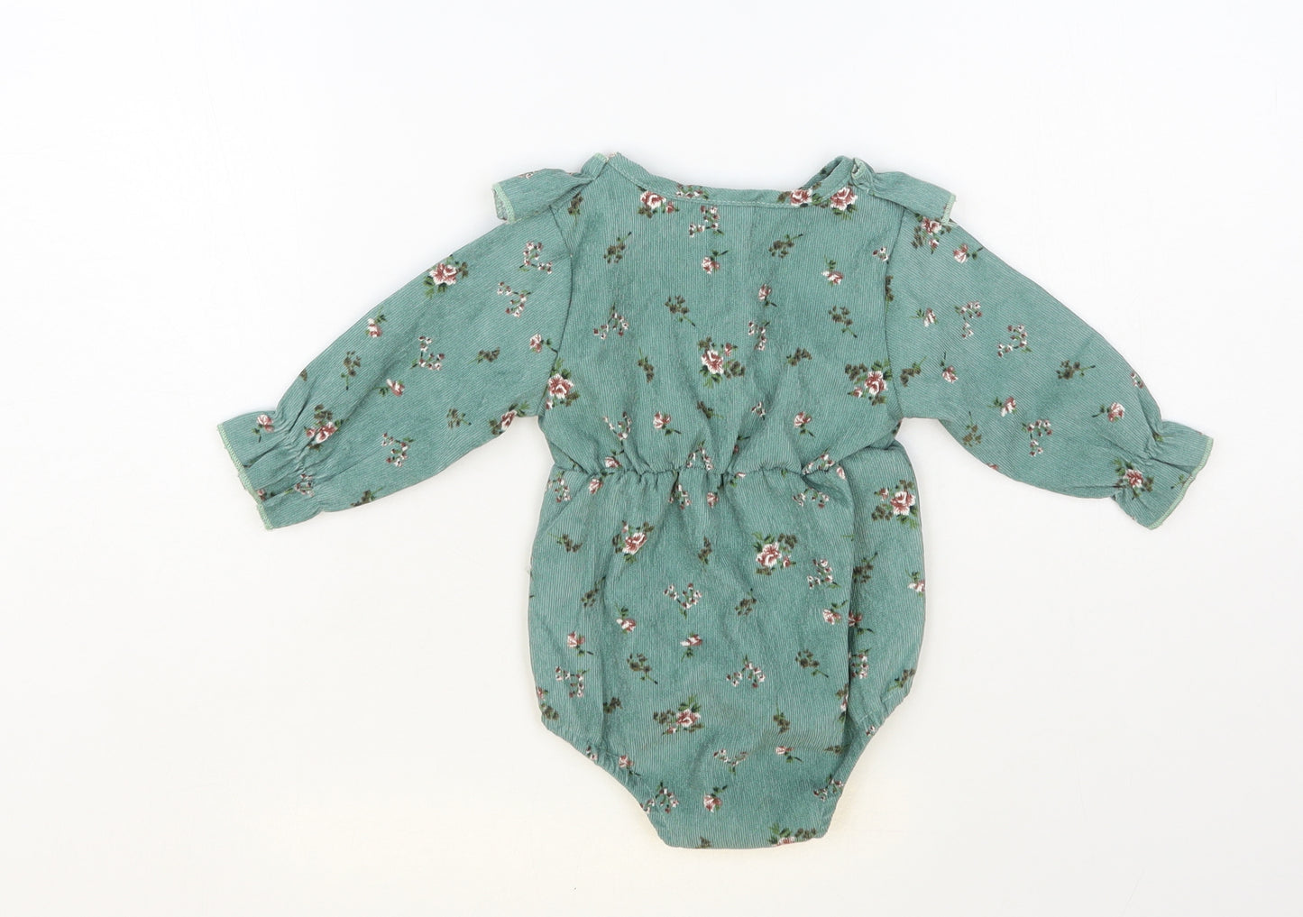 SheIn Baby Green Floral Polyester Babygrow One-Piece Size 3-6 Months Snap