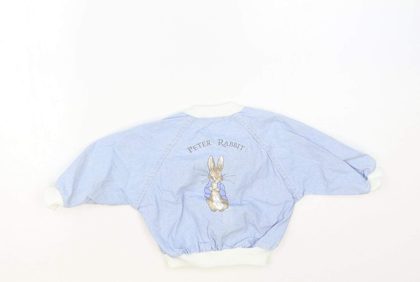 Marks and Spencer Baby Blue Bomber Jacket Jacket Size 9-12 Months Button - Peter Rabbit