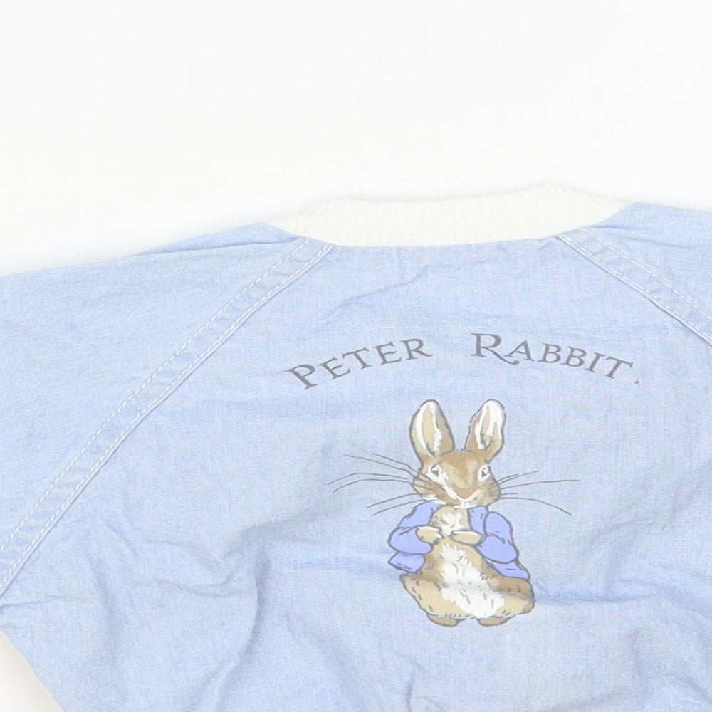 Marks and Spencer Baby Blue Bomber Jacket Jacket Size 9-12 Months Button - Peter Rabbit