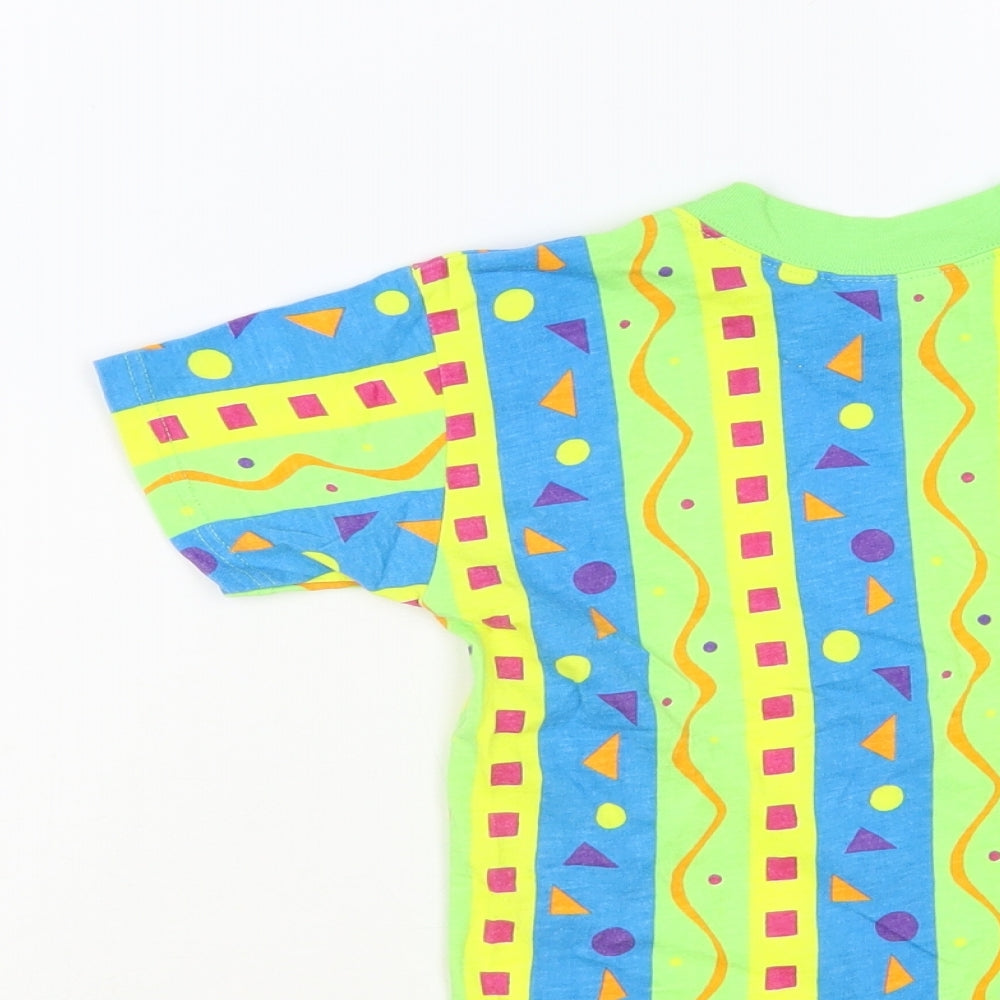 Gasser Collection Boys Multicoloured Geometric Cotton Pullover T-Shirt Size 2 Years Crew Neck Pullover