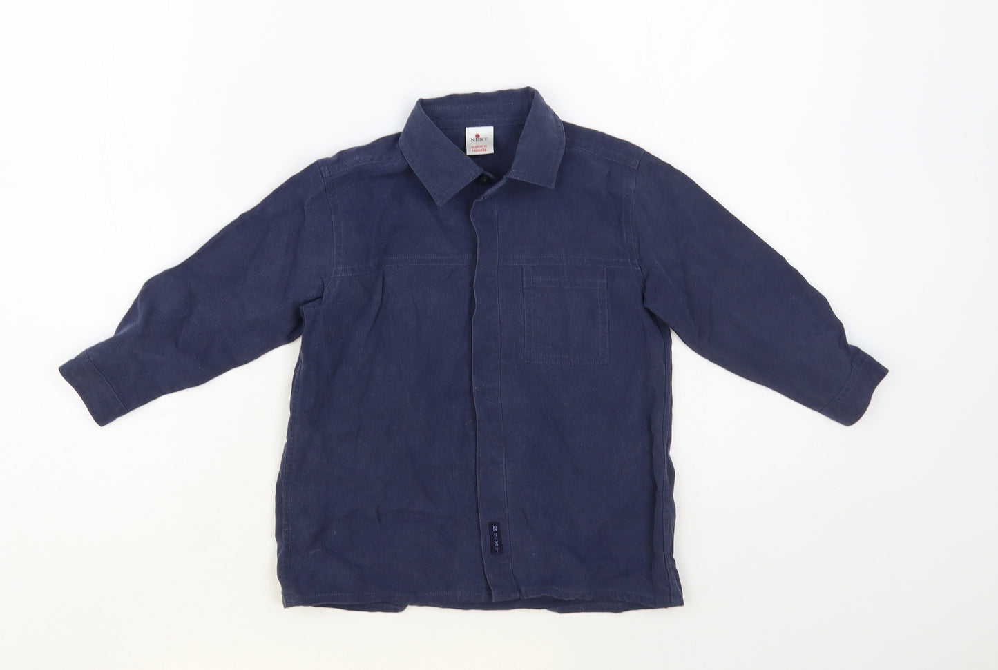 NEXT Boys Blue Lyocell Basic Button-Up Size 2-3 Years Collared Button
