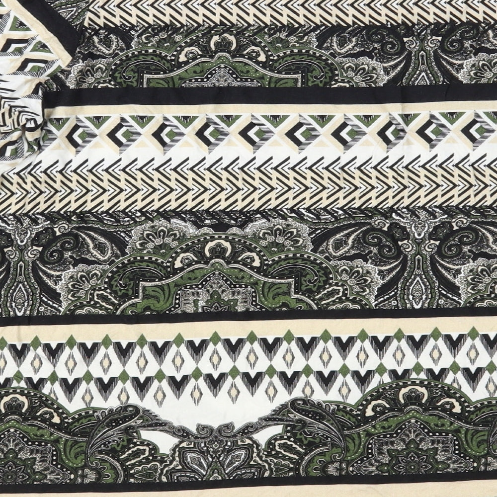 Wallis Womens Multicoloured Geometric Viscose Basic Blouse Size L Boat Neck