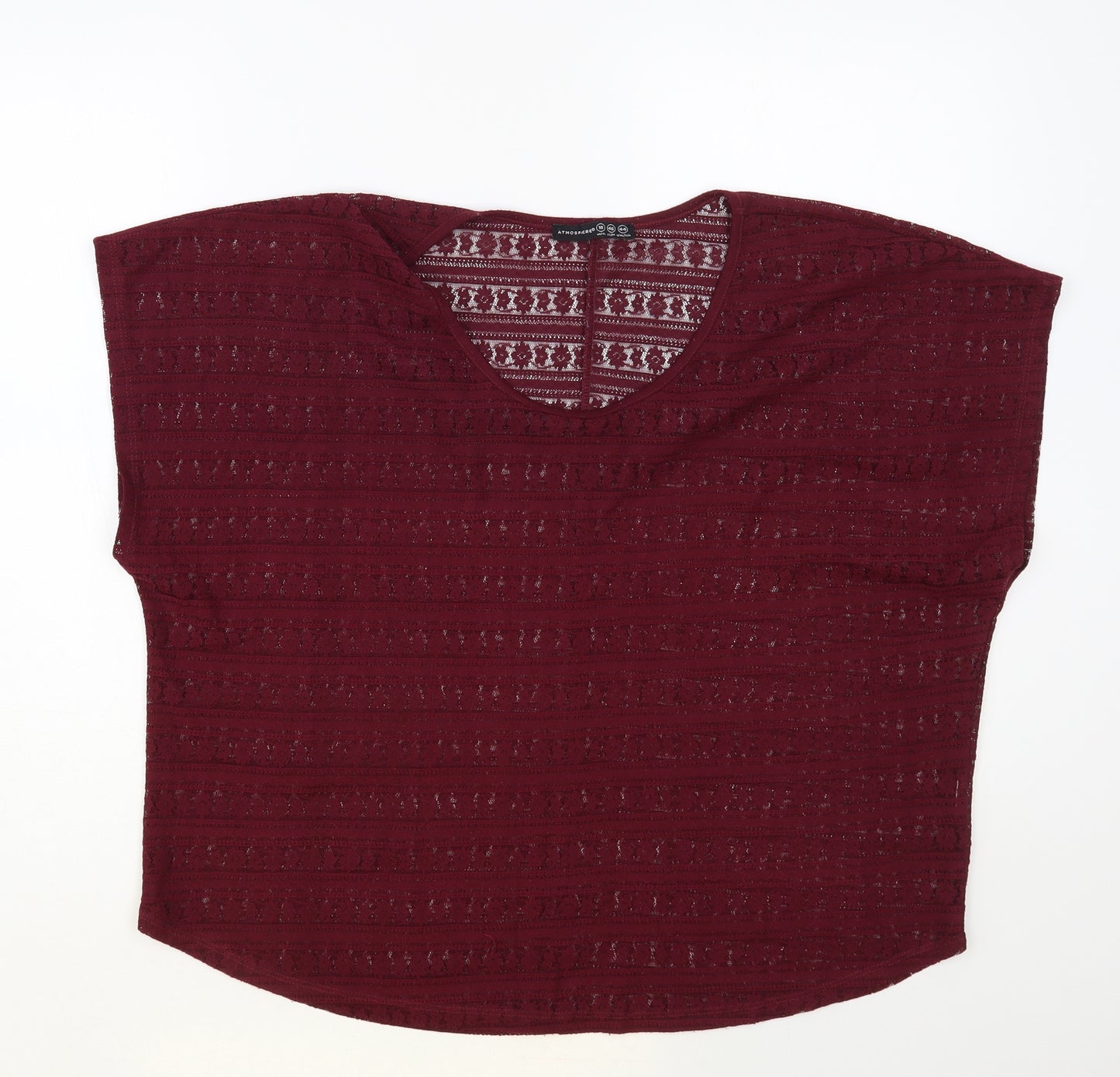 Atmosphere Womens Purple Floral Polyester Basic Blouse Size 18 Round Neck