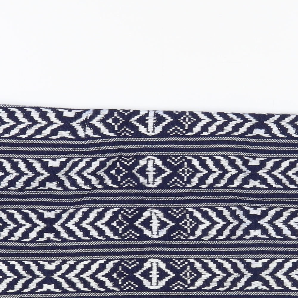 Atmosphere Womens Blue Geometric Cotton Mini Skirt Size 20 Zip