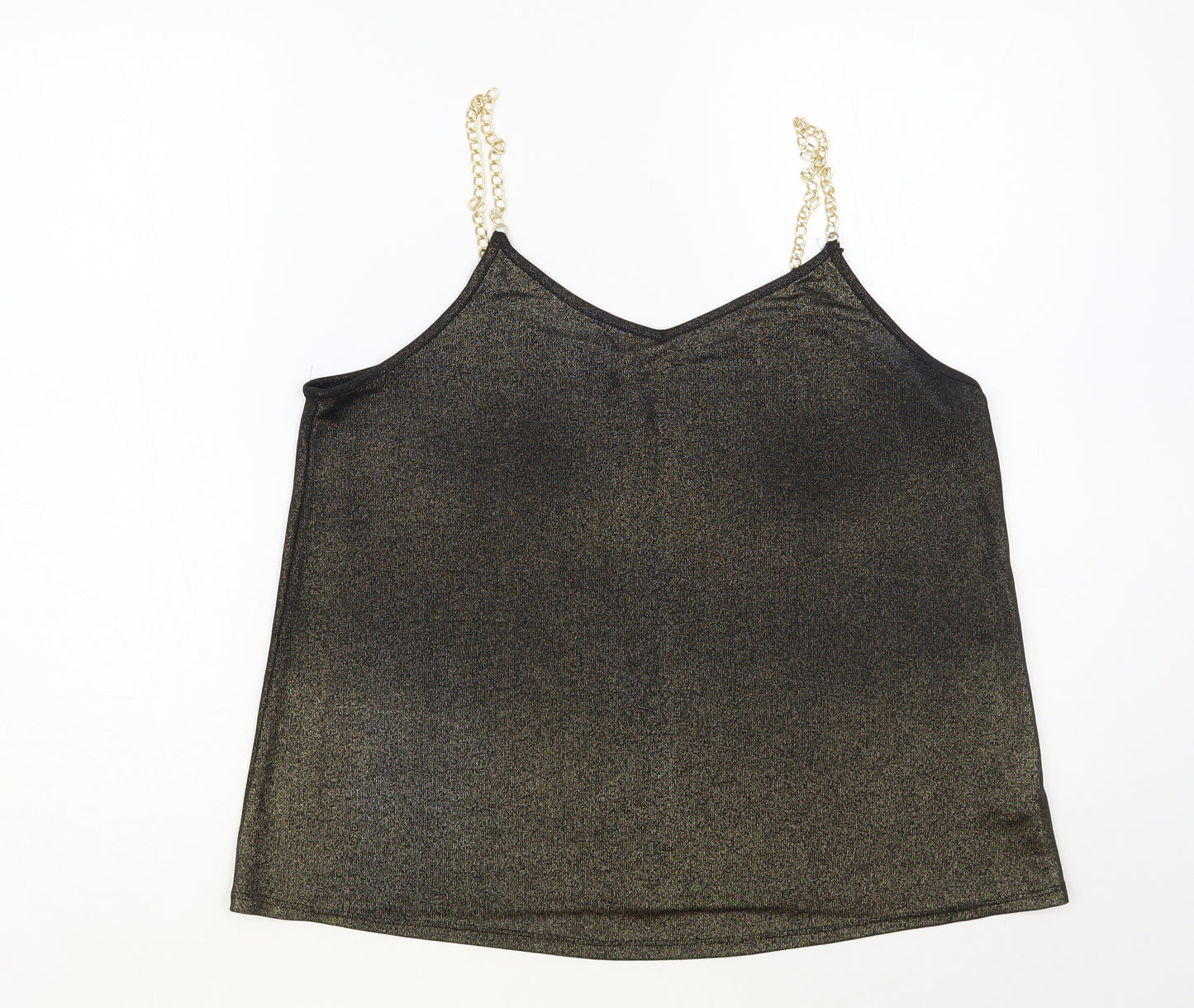 Atmosphere Womens Black Polyester Camisole Blouse Size 14 V-Neck - Chain Straps