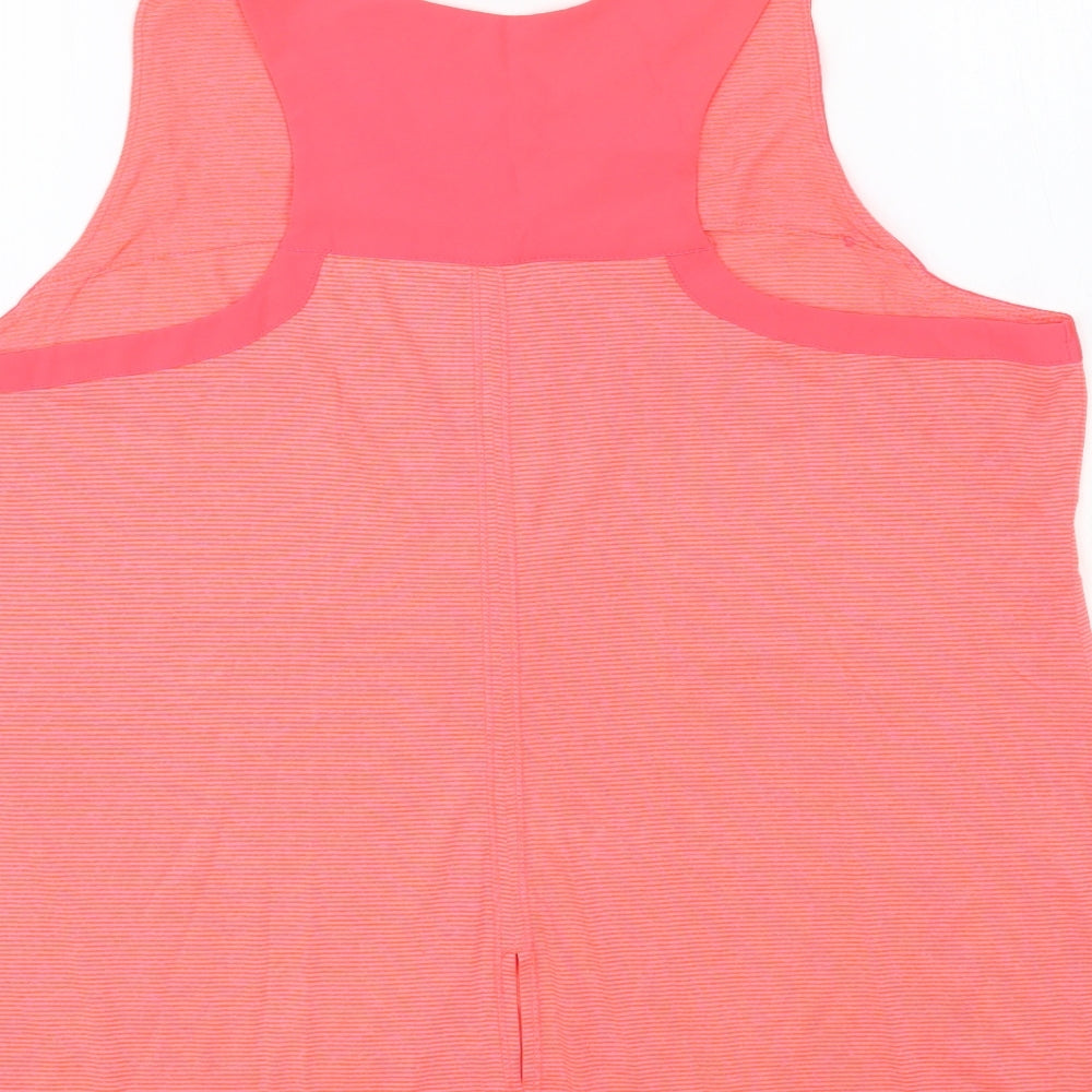 Danskin Womens Pink Striped Polyester Pullover Tank Size XL Round Neck Pullover