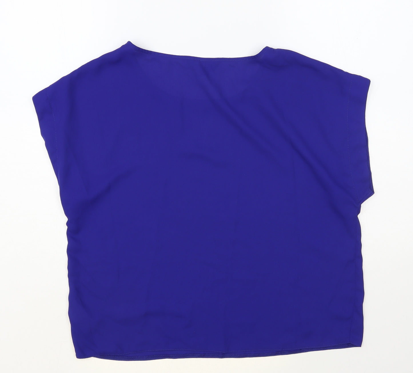New Look Womens Blue Polyester Basic Blouse Size 14 Round Neck