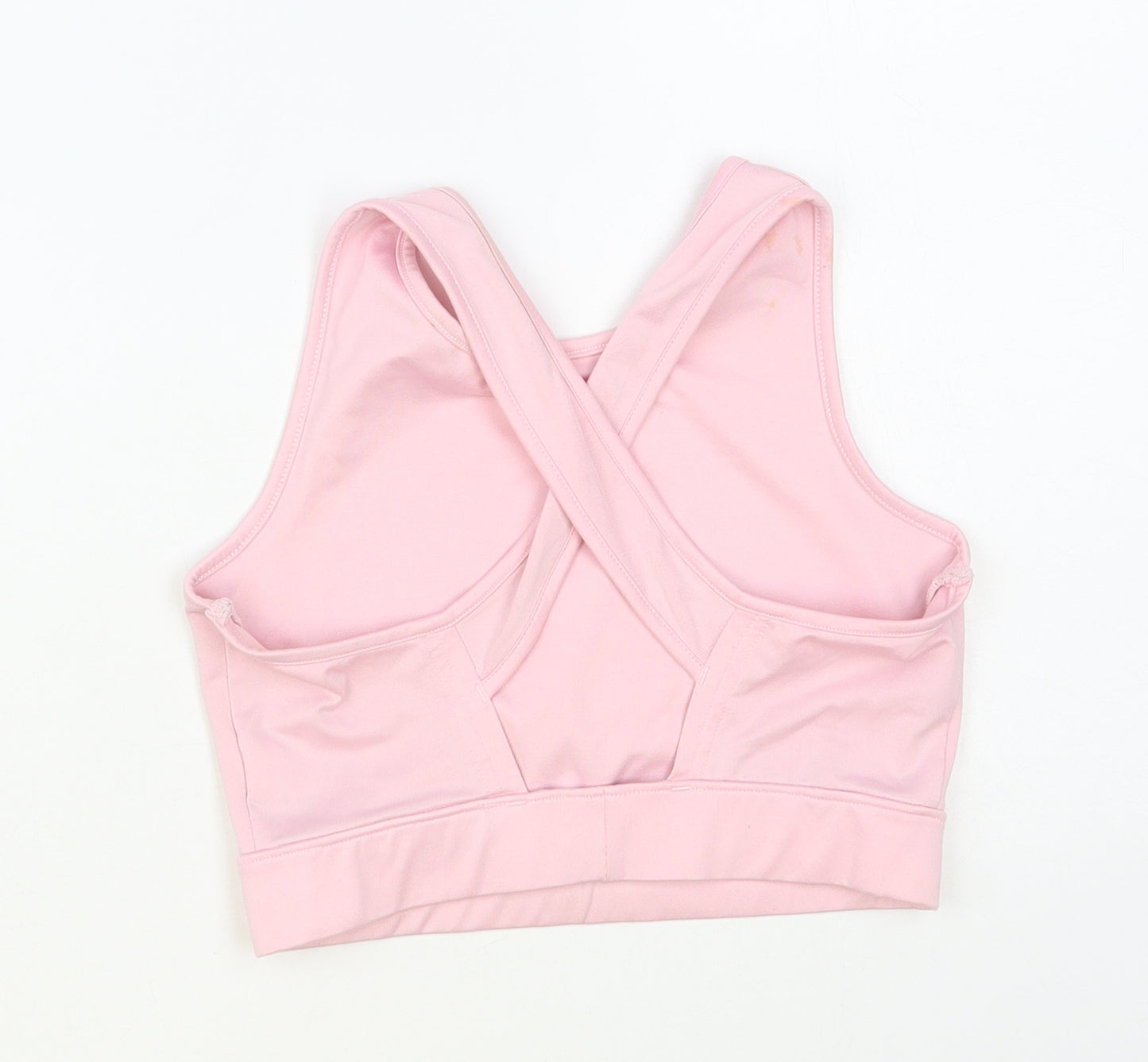 NEXT Girls Pink Polyester Cropped Tank Size 11-12 Years Round Neck Pullover - Run Dance Repeat