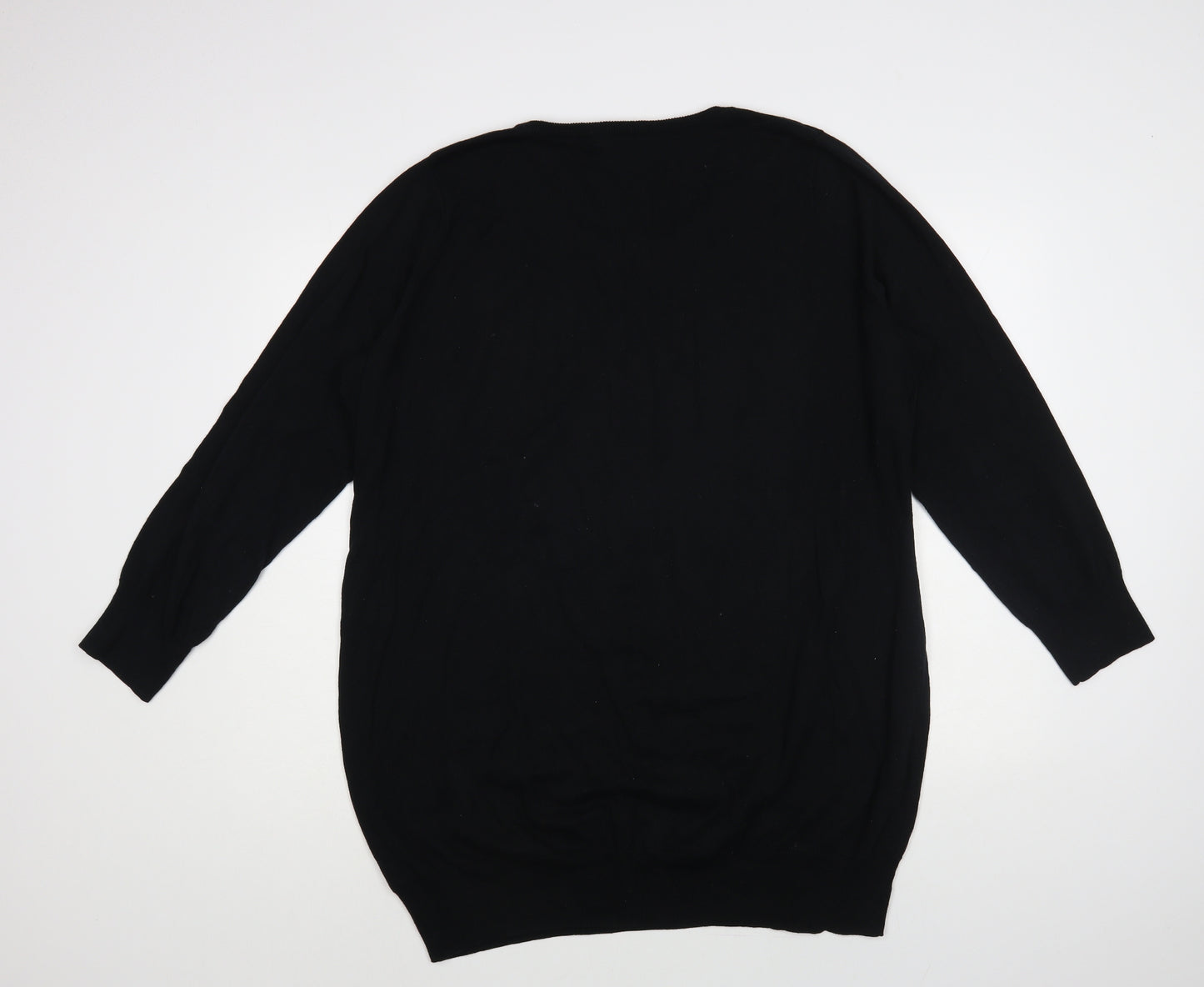 George Womens Black Round Neck Cotton Pullover Jumper Size 22 - Heart