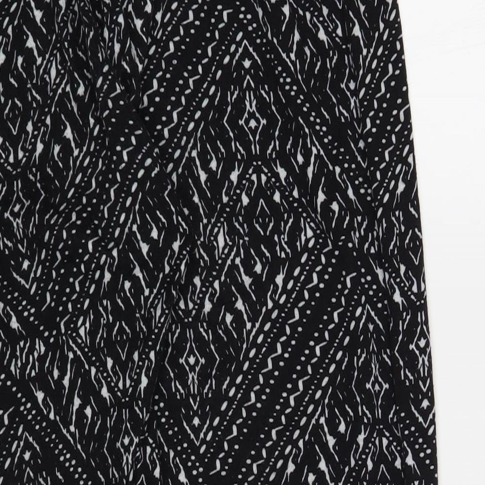 Atmosphere Womens Black Geometric Polyester Trousers Size 16 L27 in Regular Drawstring