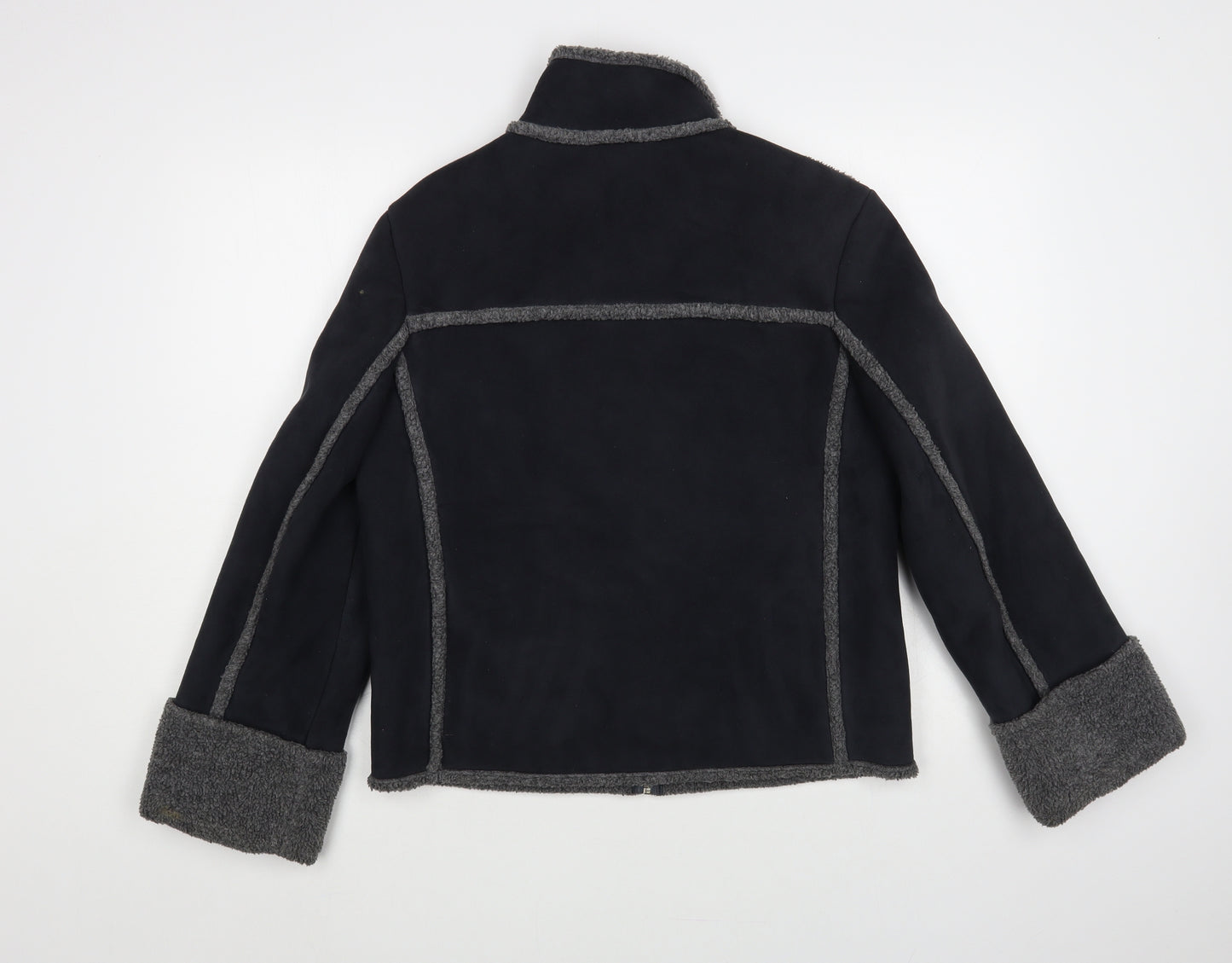 NEXT Womens Black Jacket Size 8 Zip - Fluffy Lining