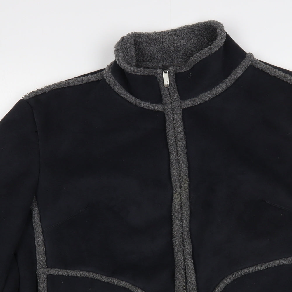 NEXT Womens Black Jacket Size 8 Zip - Fluffy Lining