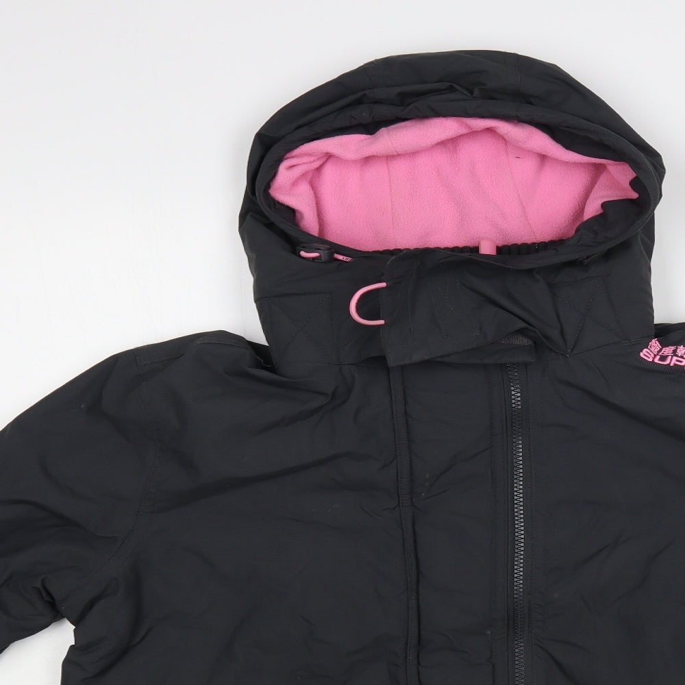 Superdry Womens Black Windbreaker Jacket Size L Zip