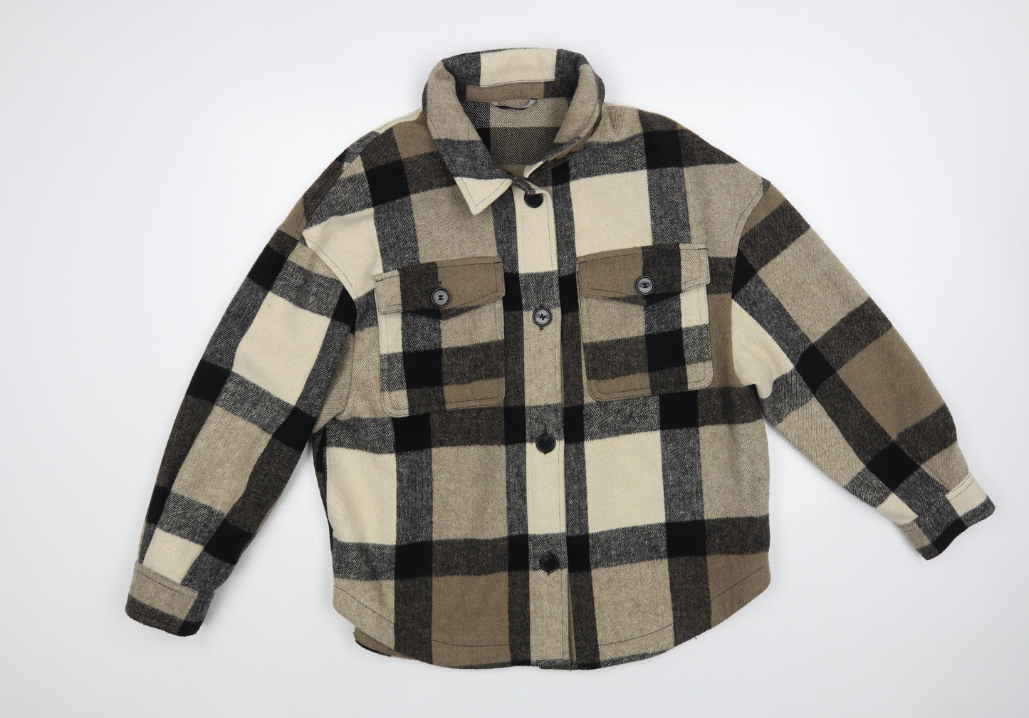 George Mens Beige Check Jacket Size L Button