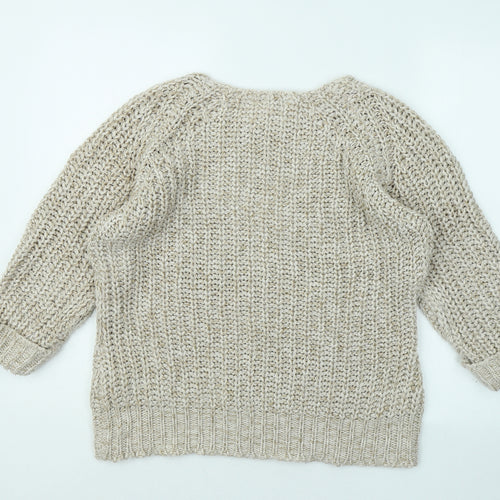 Store Twenty One Womens Beige Round Neck Acrylic Pullover Jumper Size M
