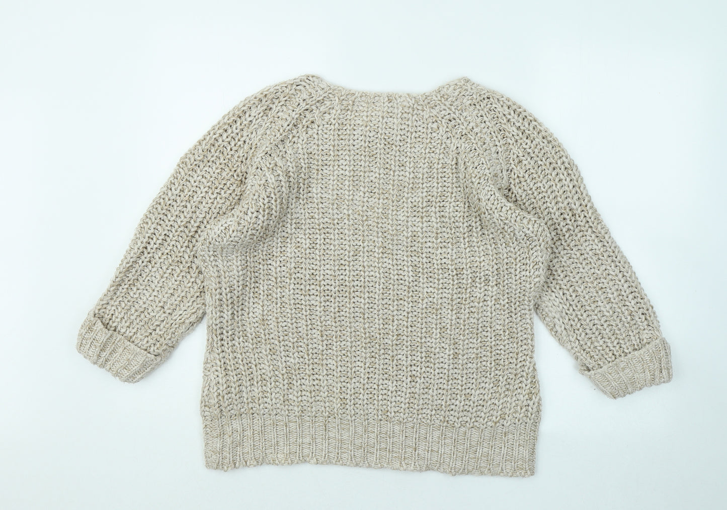 Store Twenty One Womens Beige Round Neck Acrylic Pullover Jumper Size M