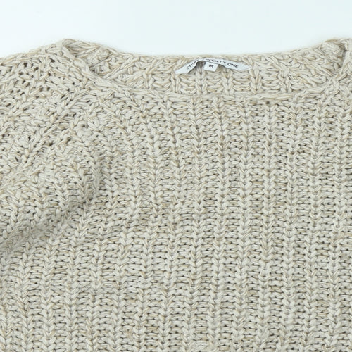 Store Twenty One Womens Beige Round Neck Acrylic Pullover Jumper Size M