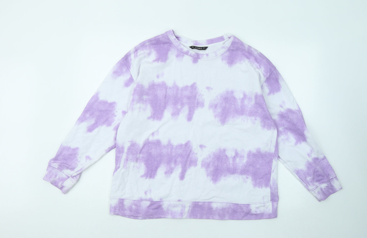 Dunnes Stores Womens Purple Geometric Cotton Pullover Sweatshirt Size L Pullover