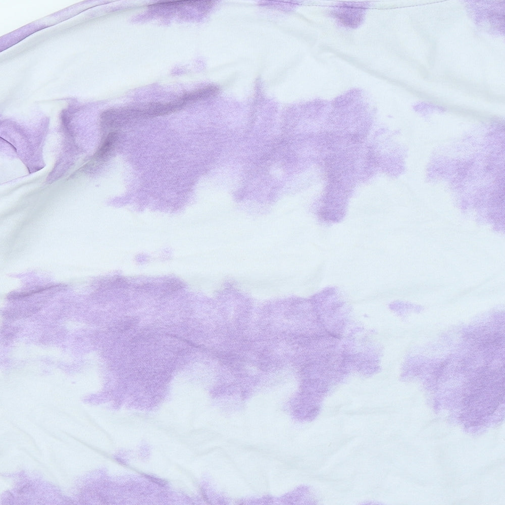 Dunnes Stores Womens Purple Geometric Cotton Pullover Sweatshirt Size L Pullover