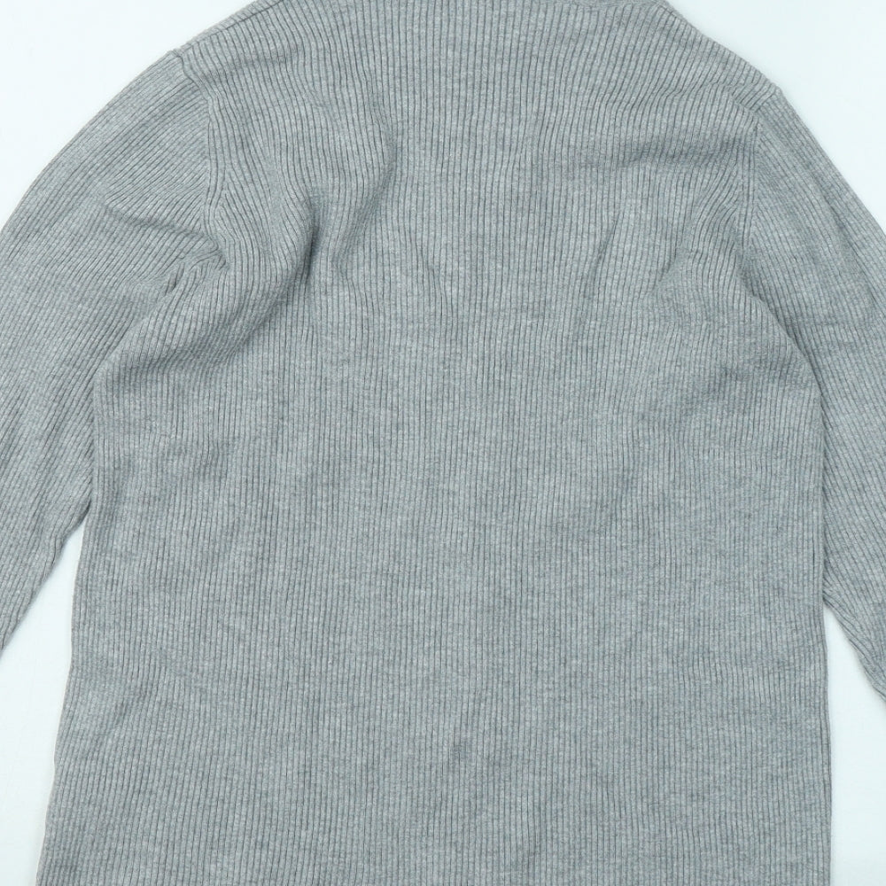 Marks and Spencer Womens Grey Roll Neck Viscose Pullover Jumper Size 18
