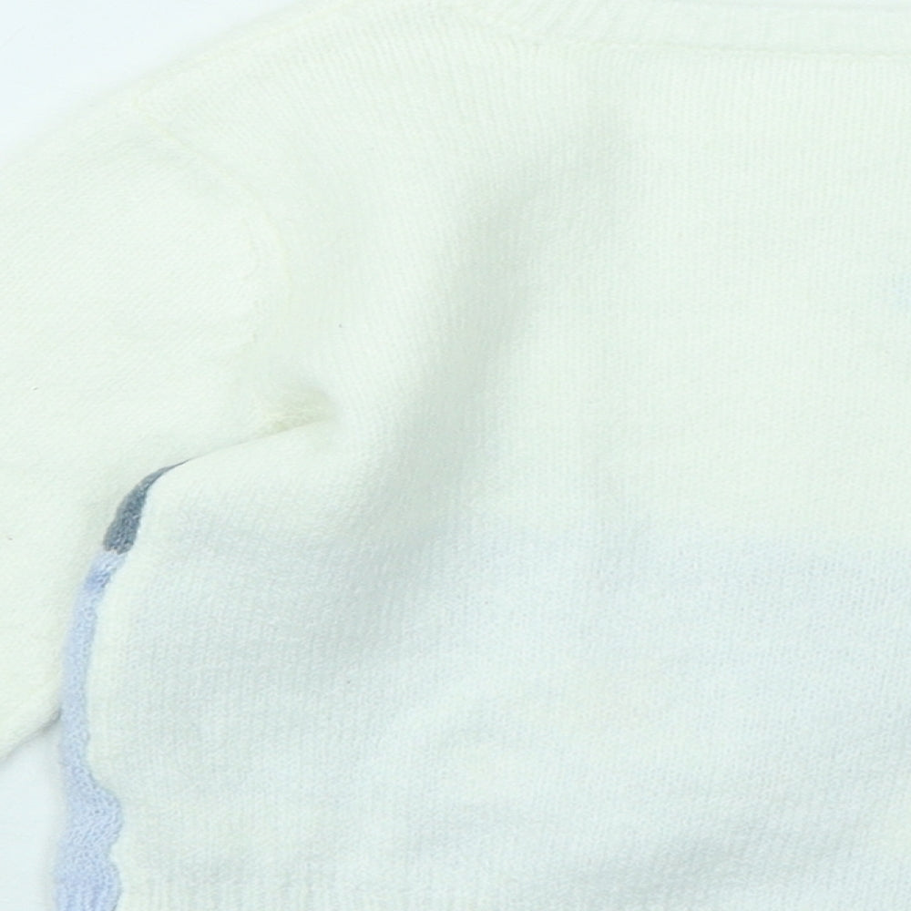 Nutmeg Boys Blue Round Neck Acrylic Pullover Jumper Size 2-3 Years Pullover - Flowers Rabbit