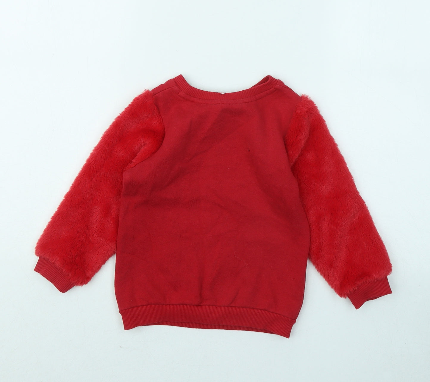George Girls Red Cotton Pullover Sweatshirt Size 2-3 Years Pullover - Minnie mouse