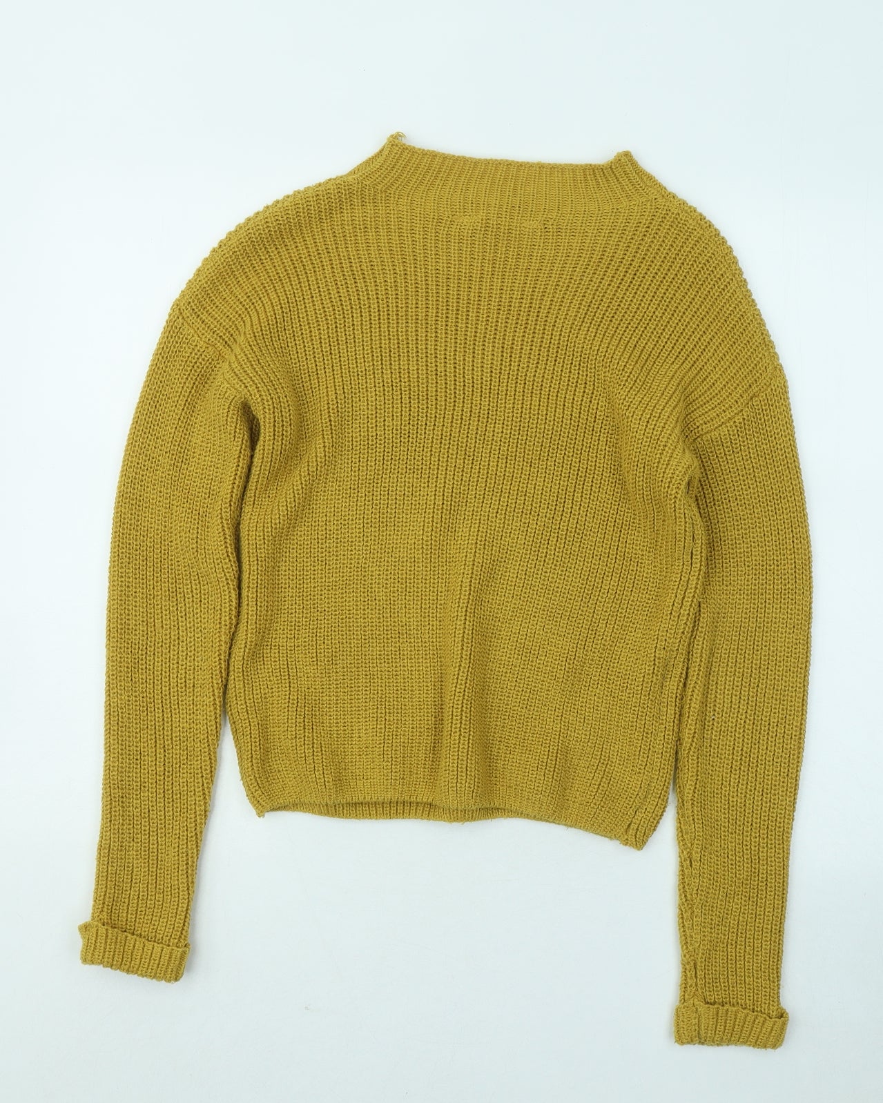 Primark Womens Yellow Round Neck Acrylic Pullover Jumper Size 6