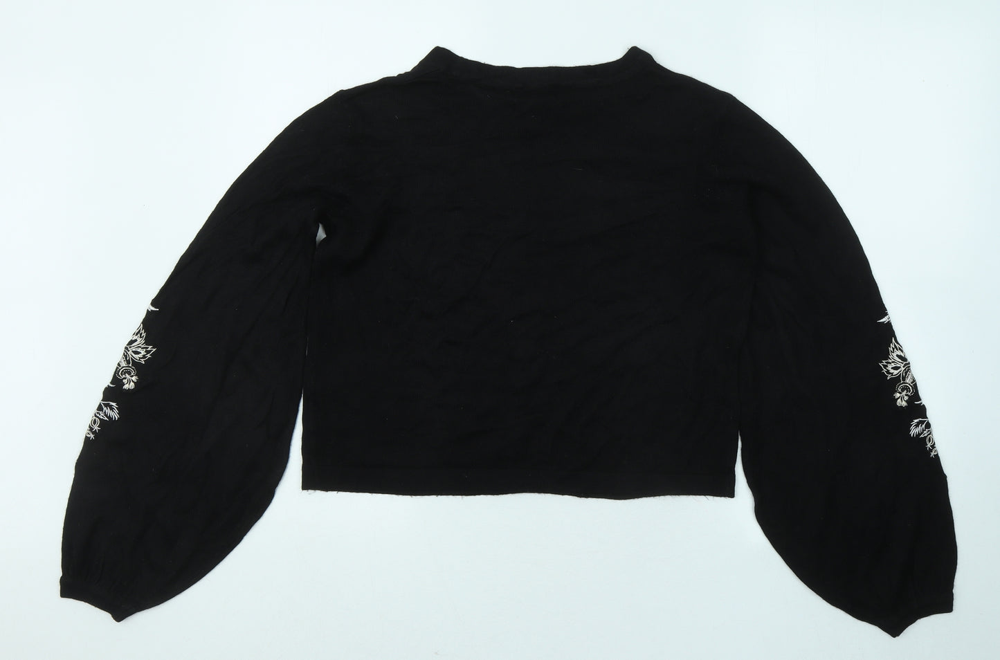 New Look Womens Black Round Neck Acrylic Pullover Jumper Size 6
