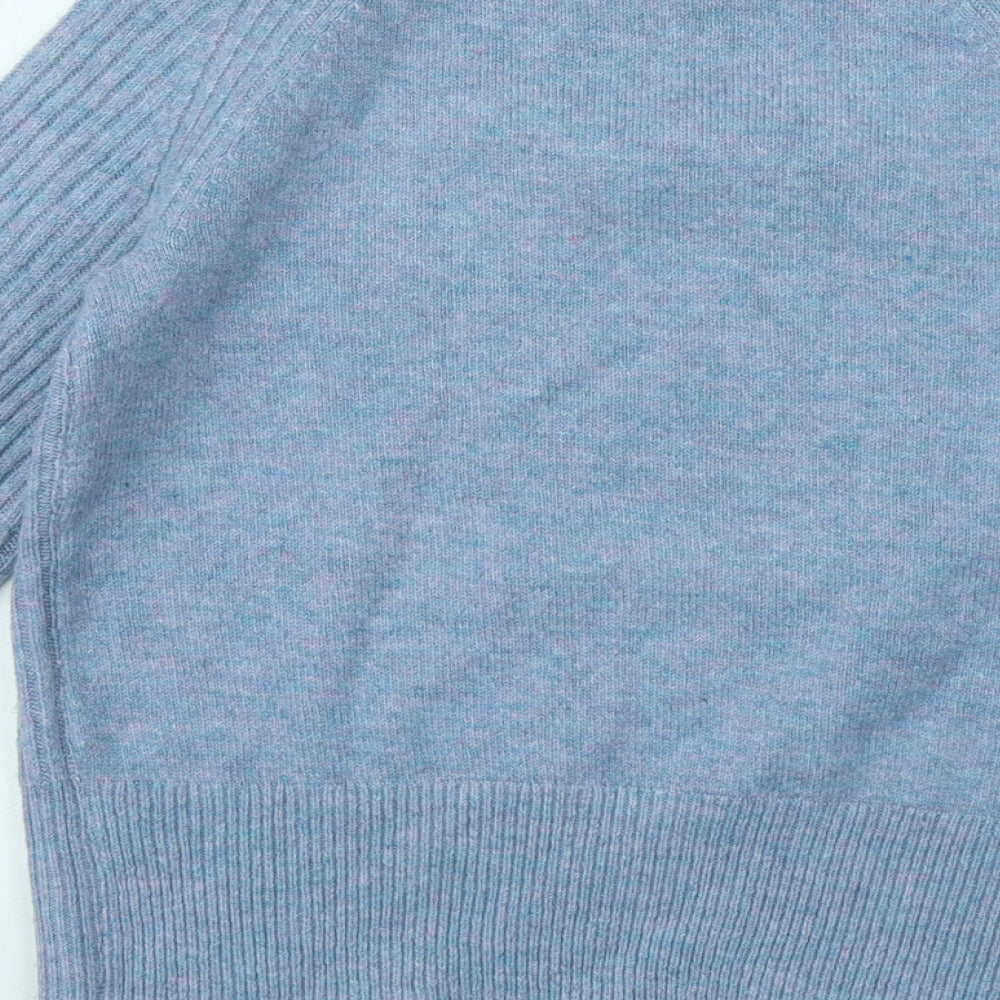 Marks and Spencer Womens Blue Mock Neck Acrylic Pullover Jumper Size XS