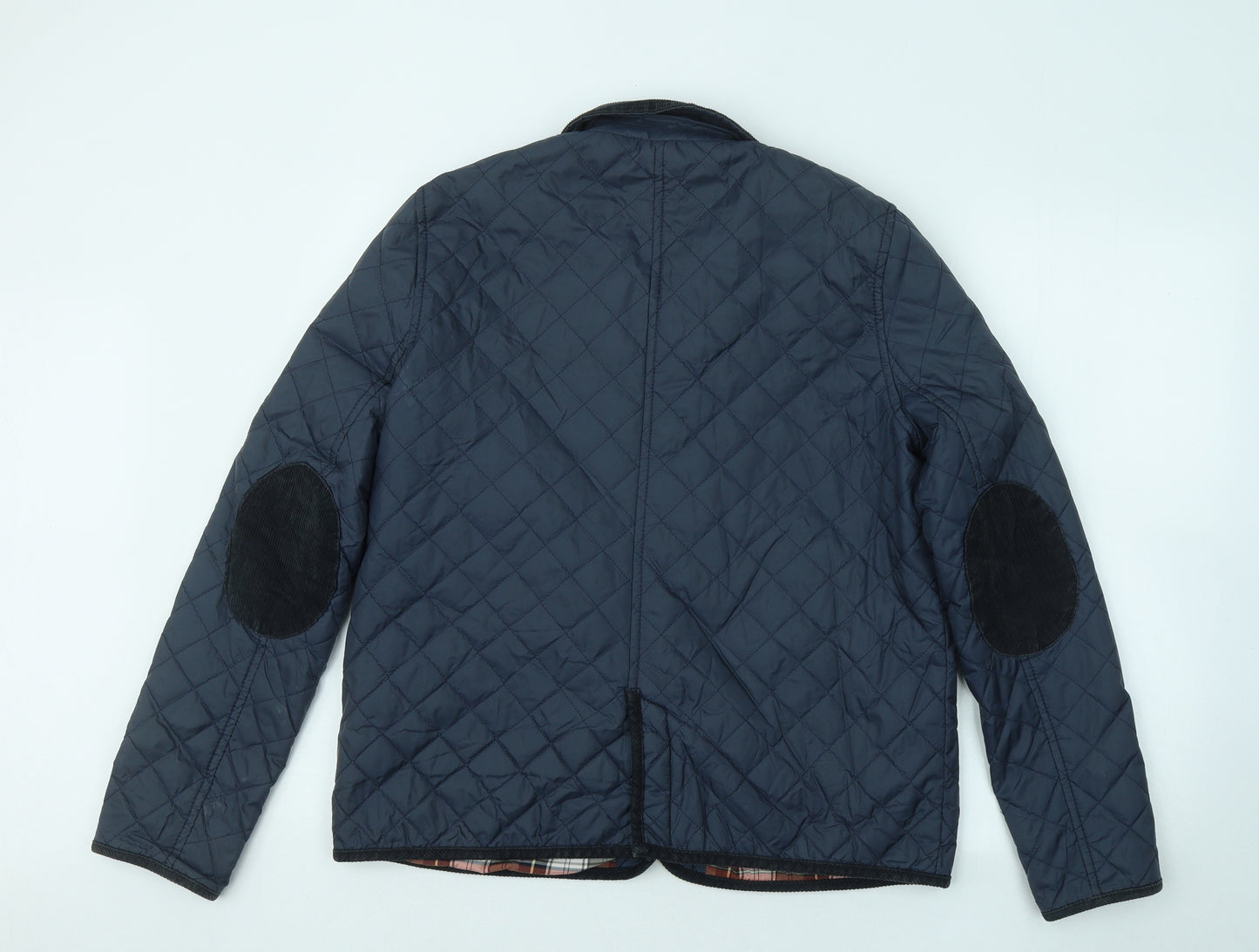 Topshop Womens Blue Geometric Jacket Size 14 Snap