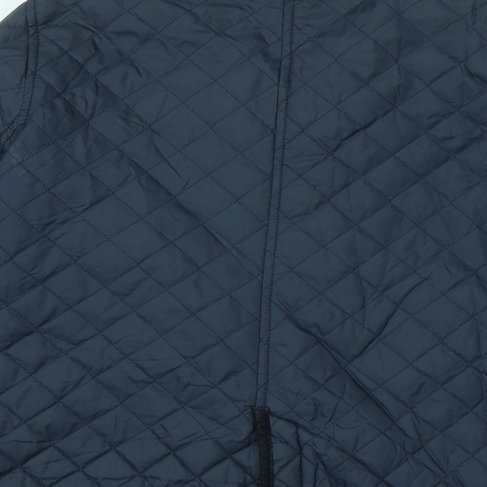 Topshop Womens Blue Geometric Jacket Size 14 Snap