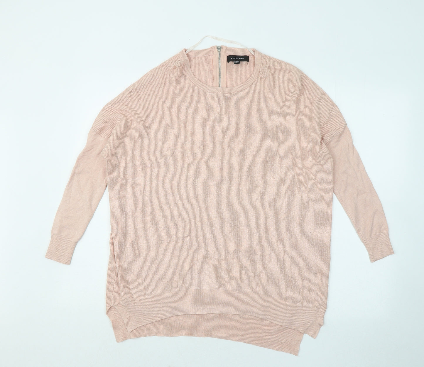 Atmosphere Womens Pink Round Neck Viscose Pullover Jumper Size 12