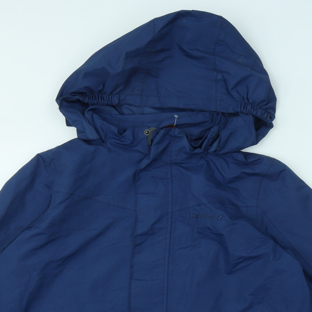 Peter Storm Boys Blue Rain Coat Coat Size 13 Years Zip