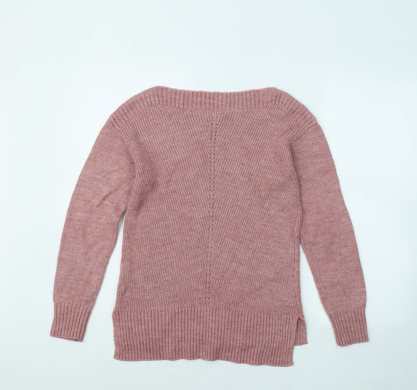 Fat Face Womens Pink Round Neck Acrylic Pullover Jumper Size 10