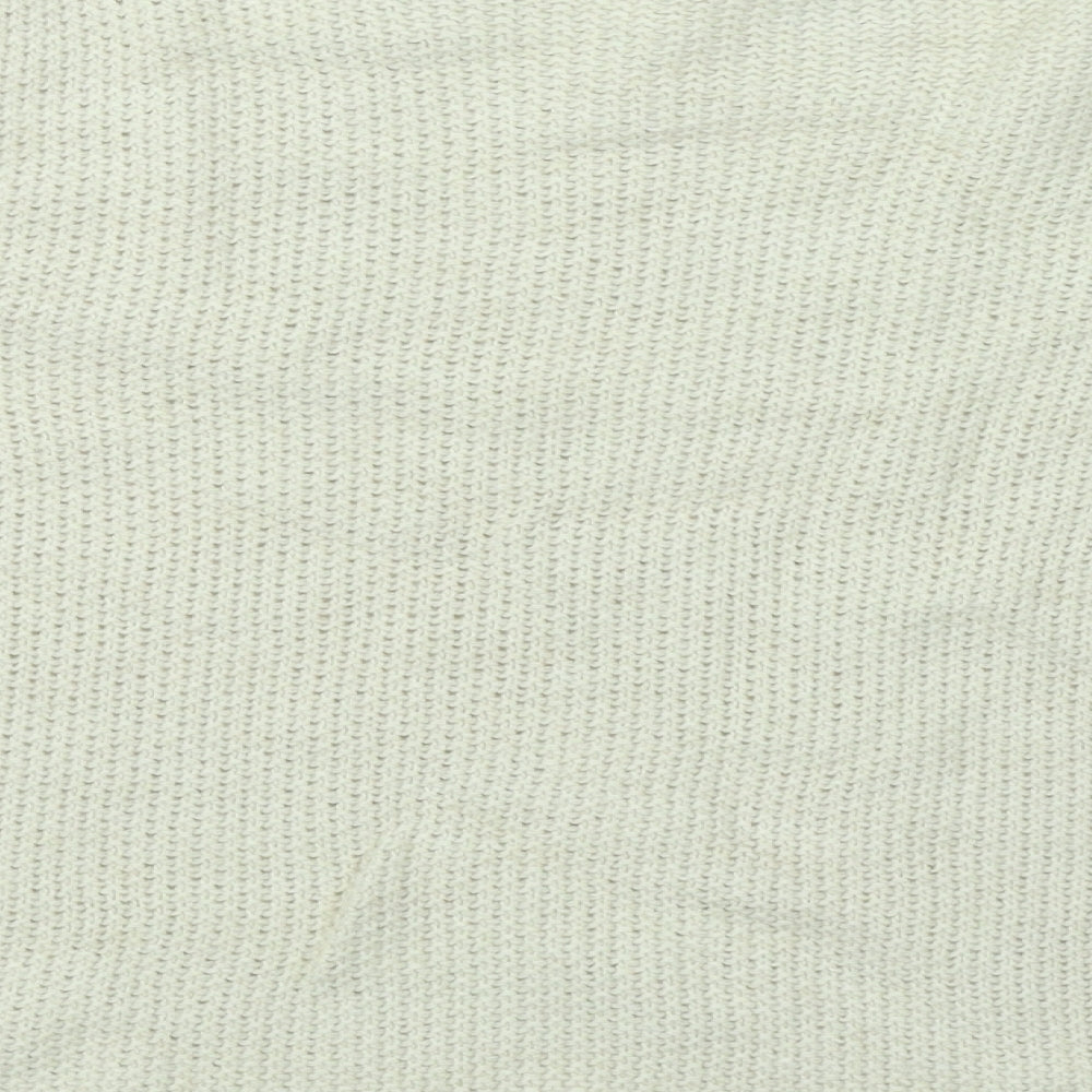 Indi & Cold Womens Beige Round Neck Acrylic Pullover Jumper Size L