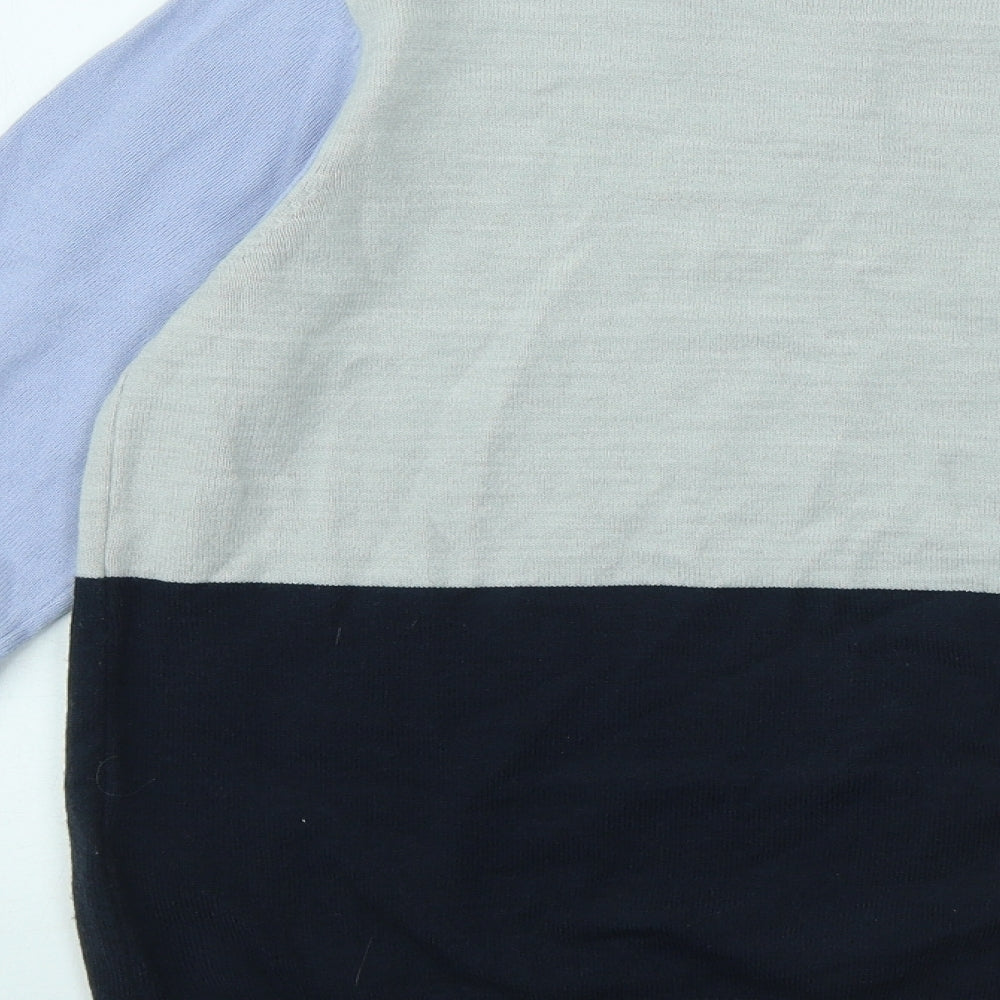 Marks and Spencer Womens Multicoloured Round Neck Acrylic Pullover Jumper Size 14