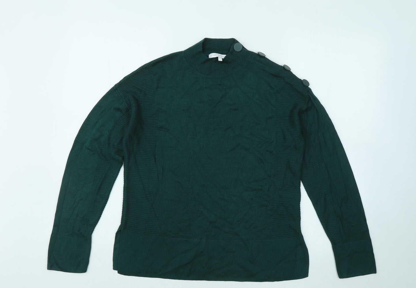 NEXT Womens Green Mock Neck Viscose Pullover Jumper Size 10