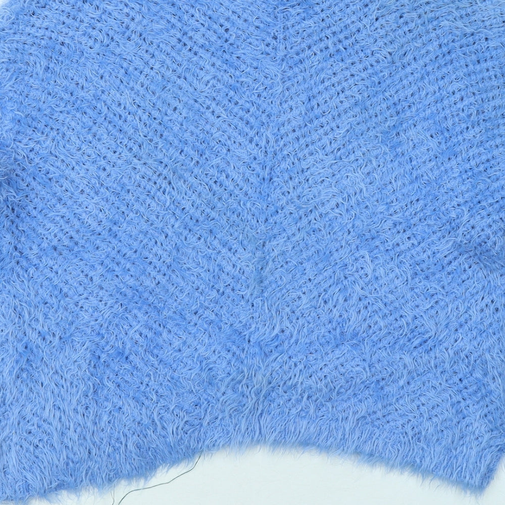 River Island Womens Blue Round Neck Acrylic Pullover Jumper Size 8