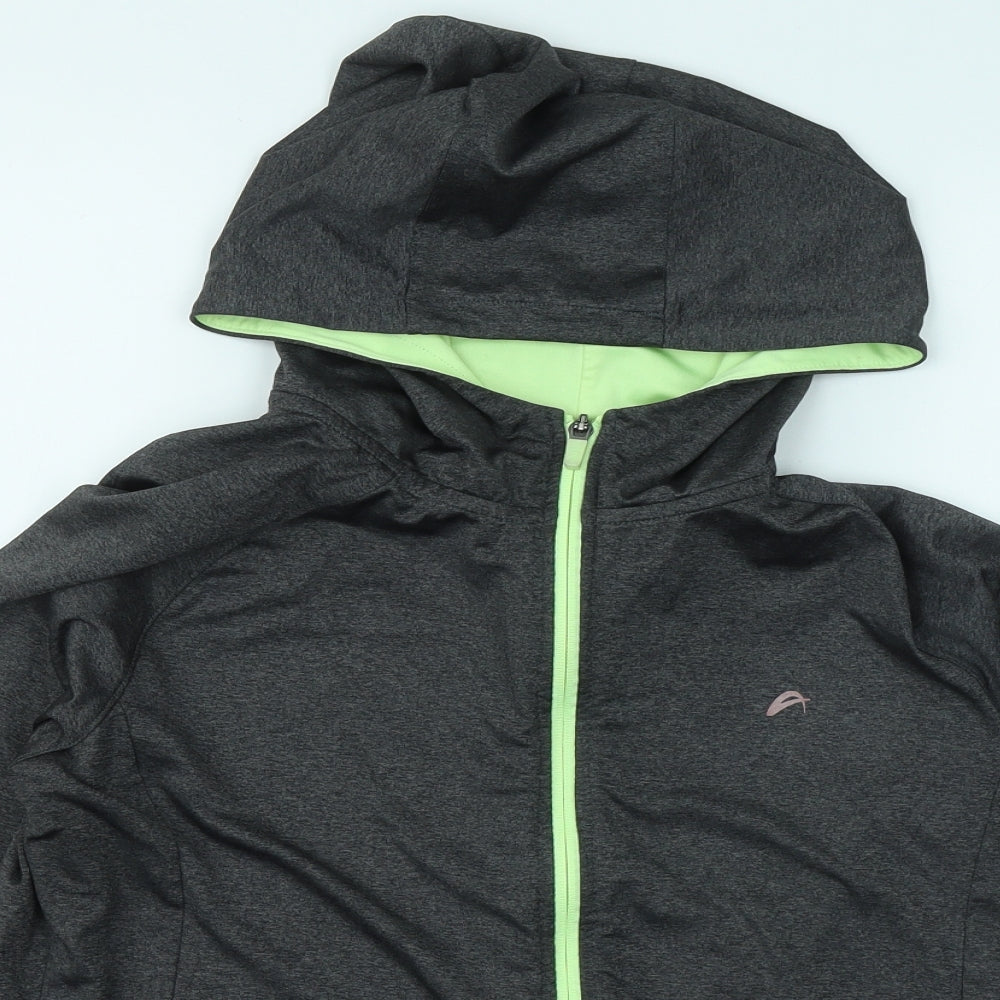 F&F Womens Grey Polyester Basic Casual Size 16 Round Neck Zip