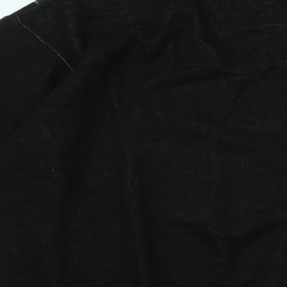 Gabicci Mens Black V-Neck Geometric Acrylic Pullover Jumper Size XL