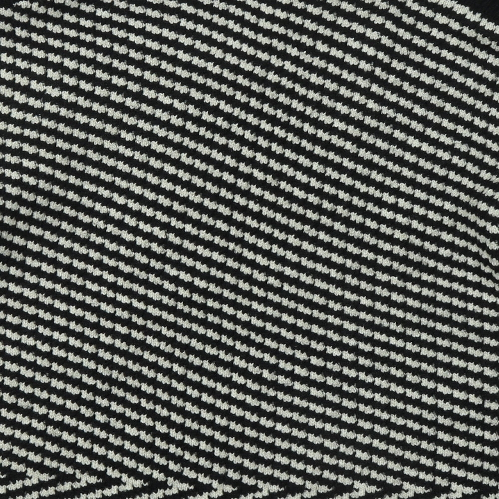 Marks and Spencer Womens Black Round Neck Geometric Acrylic Pullover Jumper Size 20