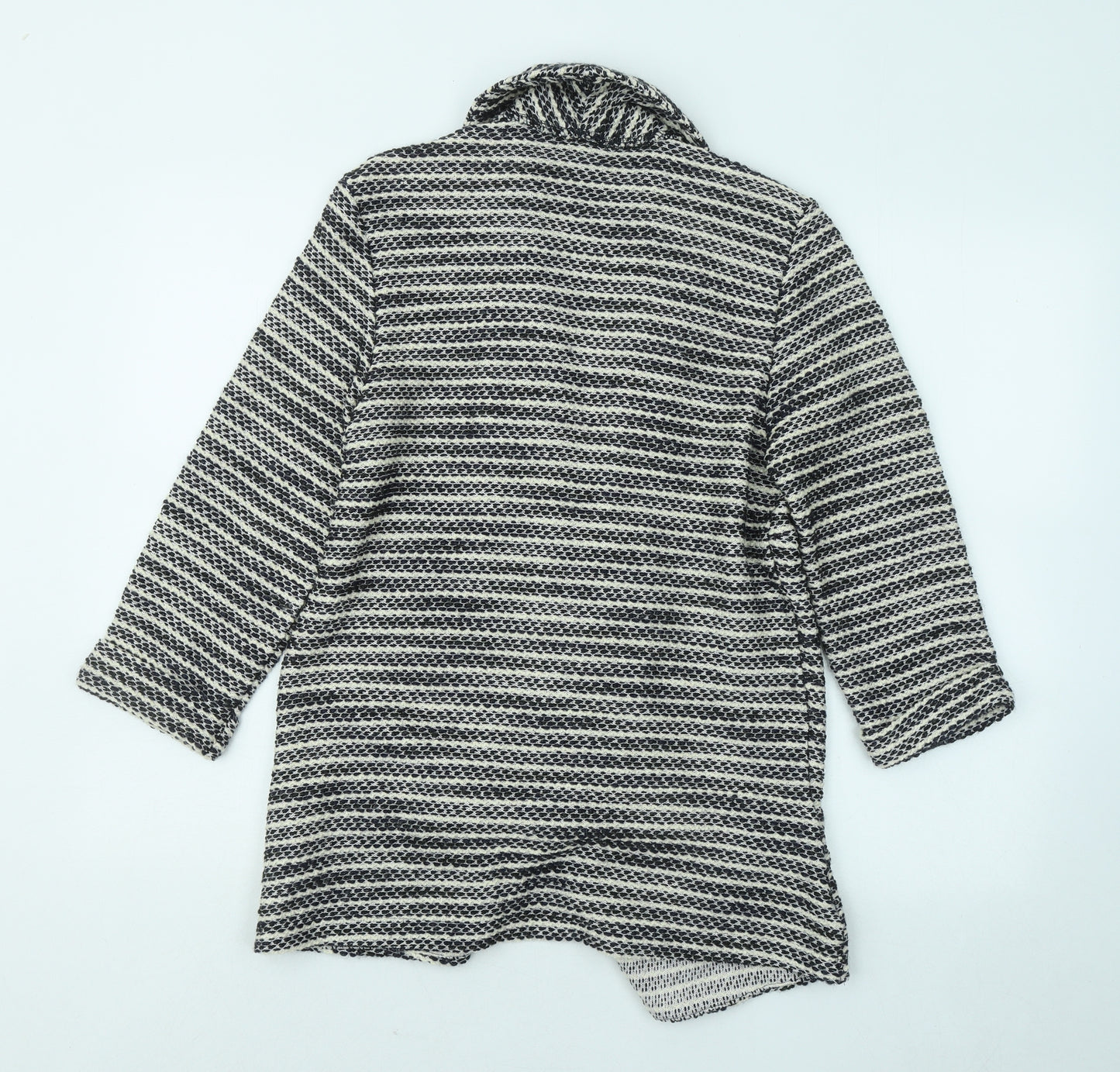 George Womens Black V-Neck Geometric Acrylic Cardigan Jumper Size 12