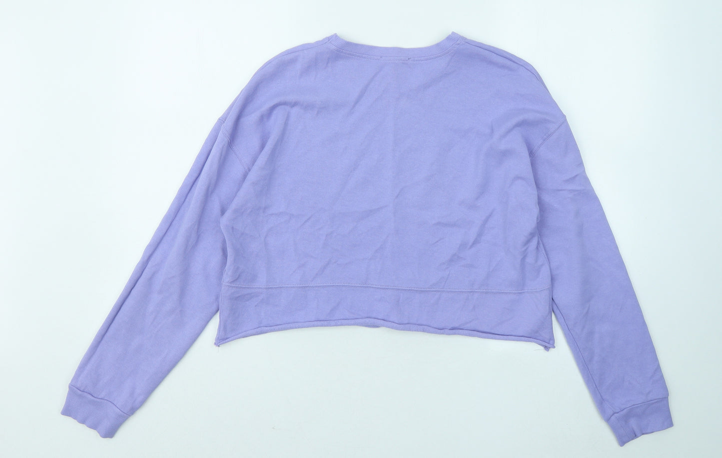 Zara Womens Purple Cotton Pullover Sweatshirt Size M Pullover